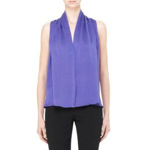 Theory Purple Draped Cowl Neck Sleeveless Top